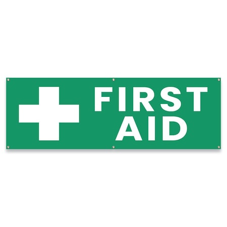 Signmission First Aid Cross Banner Concession Stand Food Truck Single Sided B-72-30060